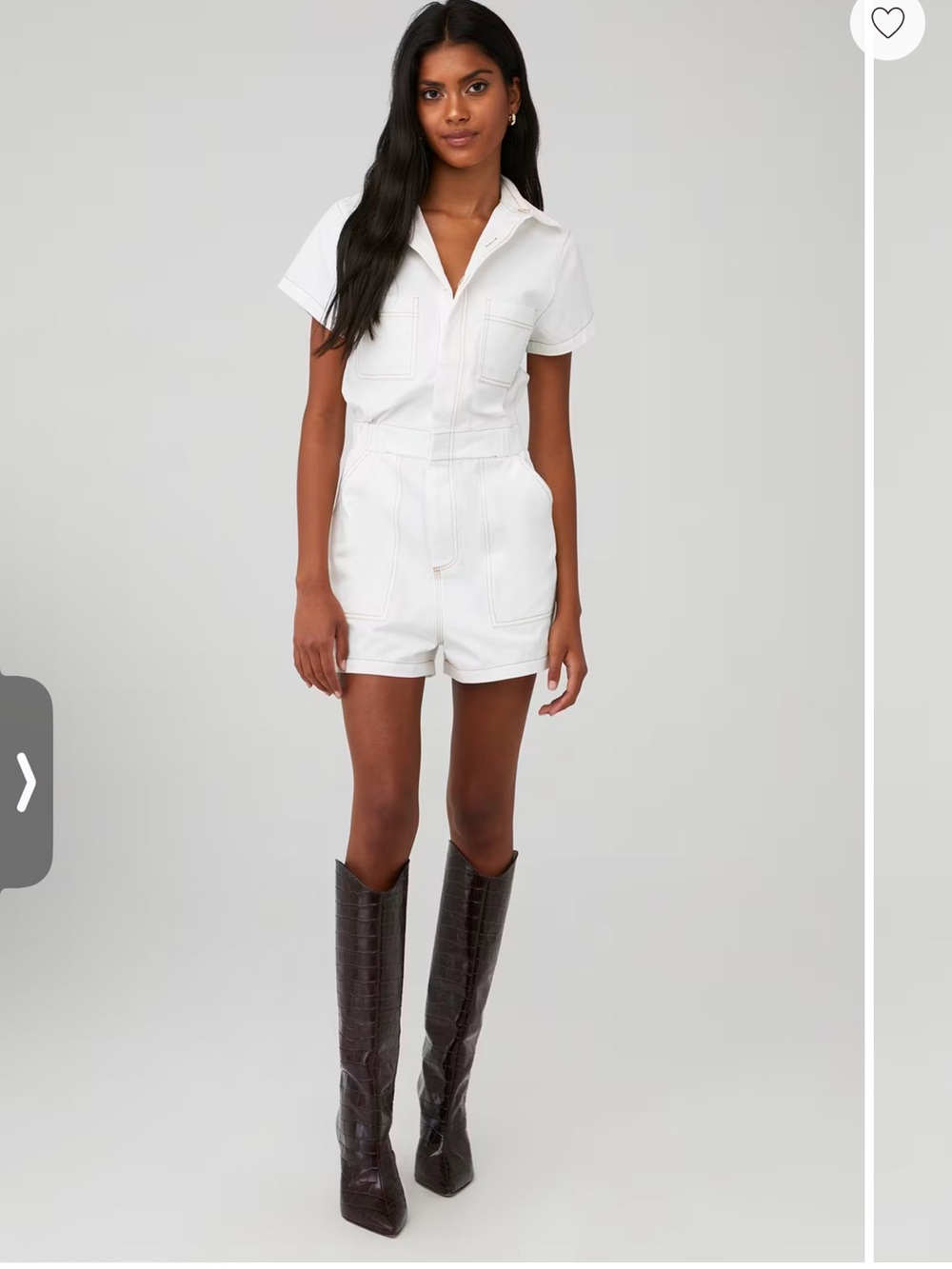 ROLLA'S White Short-Sleeve Utility Romper